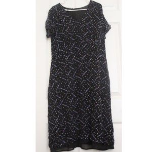 Pendleton Silk Floral Midi Dress Bias Cut chest Cottagecore Goth Grunge Black 16